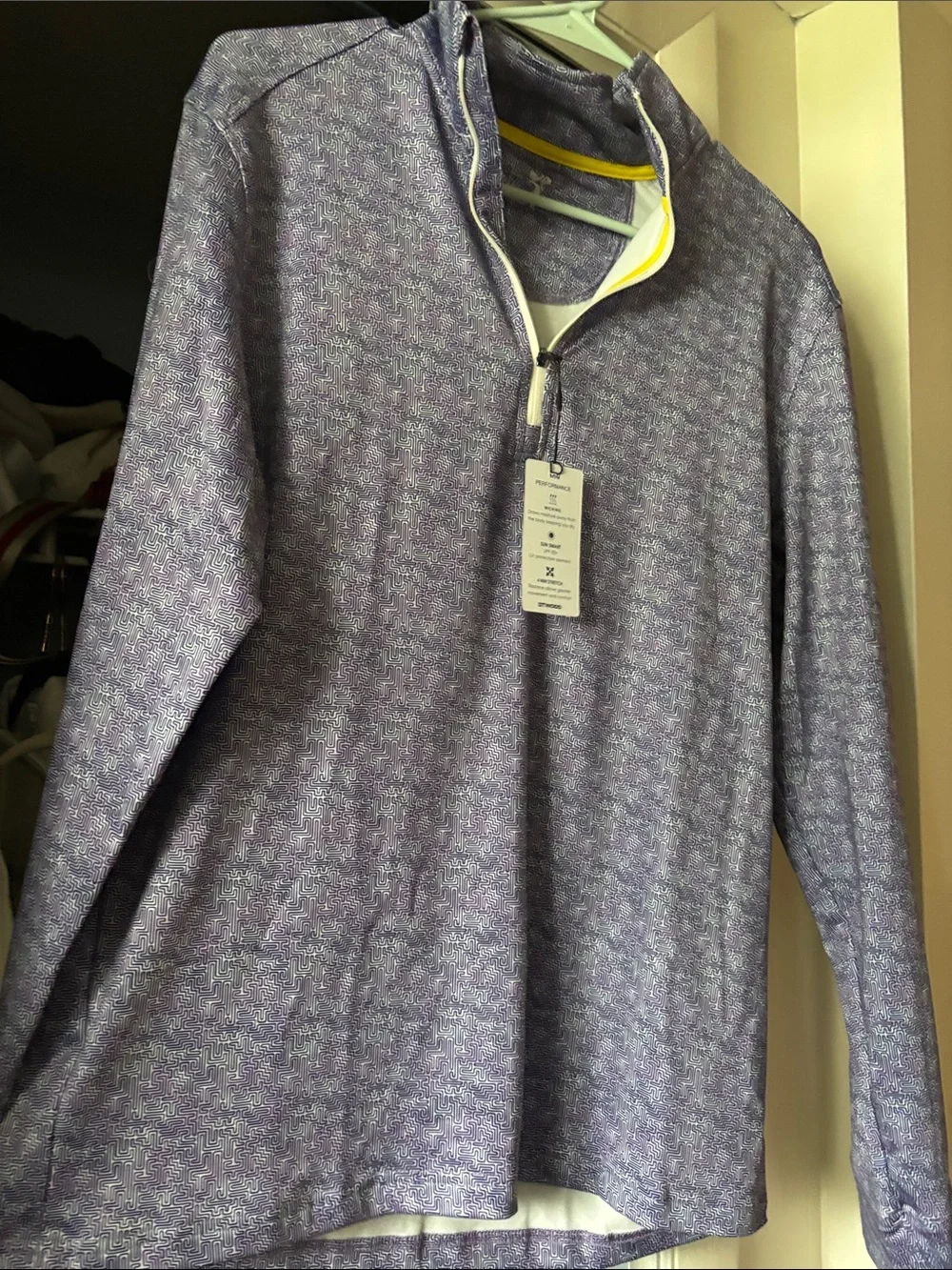 Men's Golf Heathered Lavender Quarter-Zip Pullover